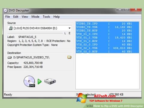 צילום מסך DVD Decrypter Windows 7