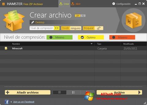 צילום מסך Hamster Free ZIP Archiver Windows 7