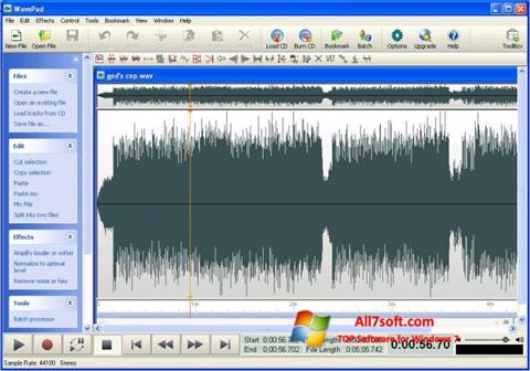 צילום מסך WavePad Sound Editor Windows 7