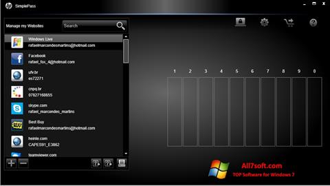 צילום מסך HP SimplePass Windows 7