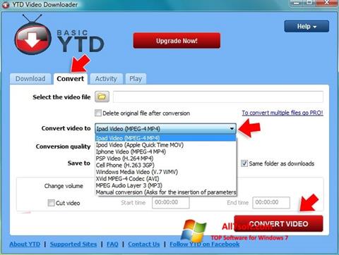 צילום מסך YTD Video Downloader Windows 7