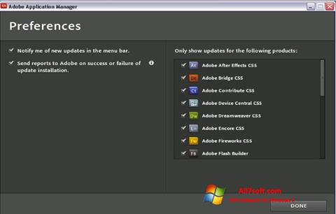 צילום מסך Adobe Application Manager Windows 7