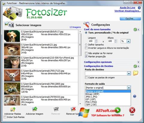 צילום מסך Fotosizer Windows 7