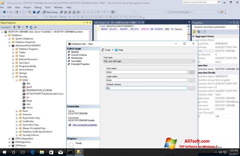 צילום מסך Microsoft SQL Server Windows 7