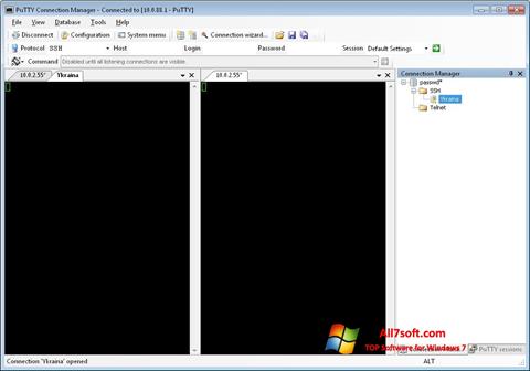 צילום מסך PuTTY Connection Manager Windows 7