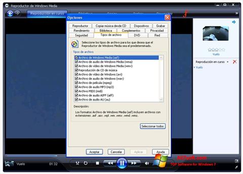 צילום מסך Windows Media Player Windows 7