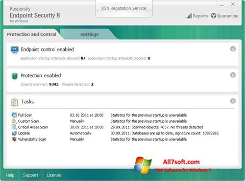 צילום מסך Kaspersky Endpoint Security Windows 7
