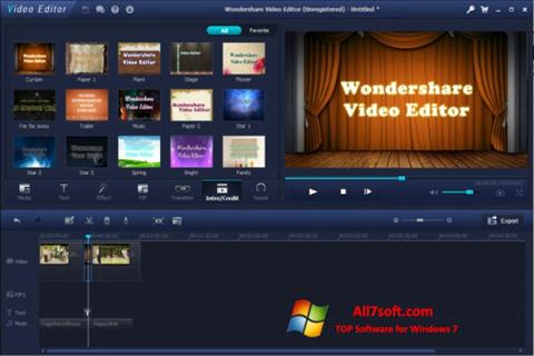 צילום מסך Wondershare Video Editor Windows 7