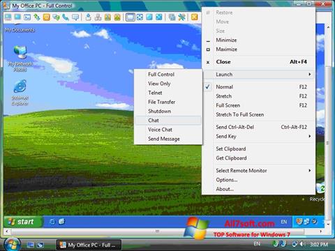 צילום מסך Radmin Windows 7