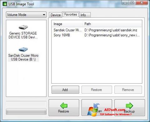 צילום מסך USB Image Tool Windows 7