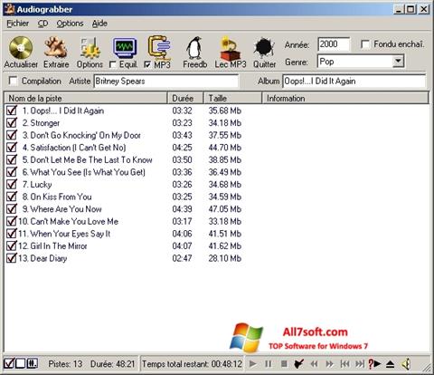 צילום מסך Audiograbber Windows 7