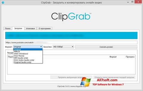 צילום מסך ClipGrab Windows 7