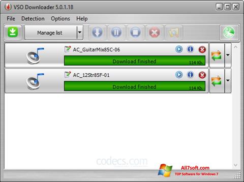 צילום מסך VSO Downloader Windows 7