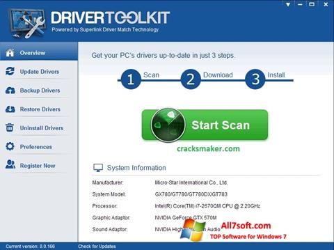 צילום מסך Driver Toolkit Windows 7