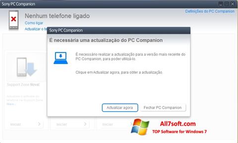 צילום מסך Sony PC Companion Windows 7