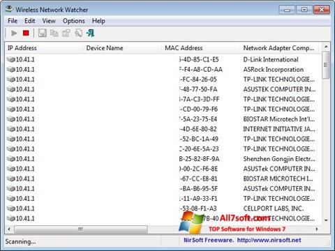 צילום מסך Wireless Network Watcher Windows 7