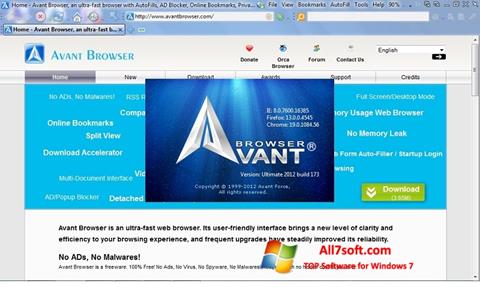 צילום מסך Avant Browser Windows 7