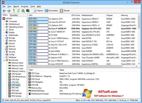צילום מסך AIDA32 Windows 7