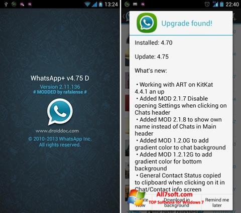 צילום מסך WhatsApp Plus Windows 7