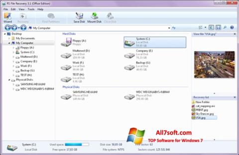 צילום מסך RS File Recovery Windows 7