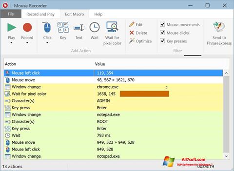צילום מסך Mouse Recorder Windows 7