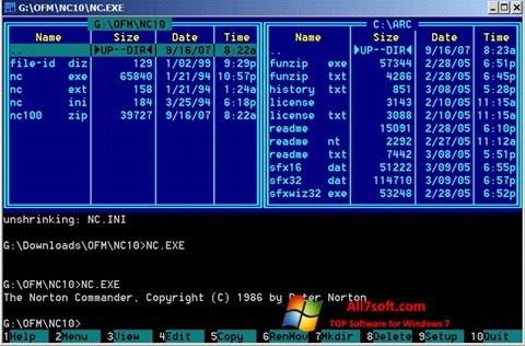 צילום מסך Norton Commander Windows 7