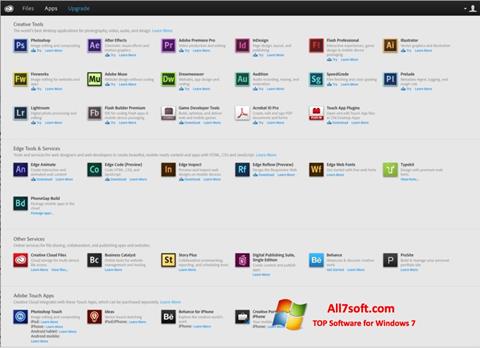 צילום מסך Adobe Creative Cloud Windows 7