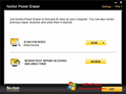 צילום מסך Norton Power Eraser Windows 7