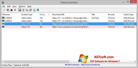 צילום מסך VideoCacheView Windows 7