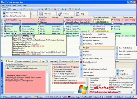 צילום מסך AnVir Task Manager Windows 7