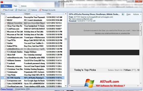 צילום מסך Gmail Notifier Windows 7