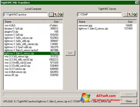 צילום מסך TightVNC Windows 7