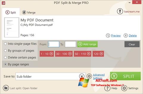 צילום מסך PDF Split and Merge Windows 7