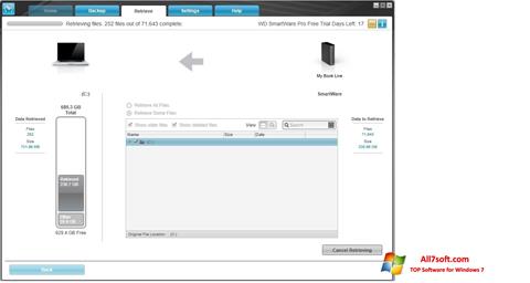 צילום מסך WD SmartWare Windows 7