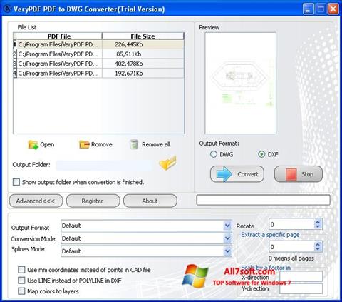 צילום מסך PDF to DWG Converter Windows 7