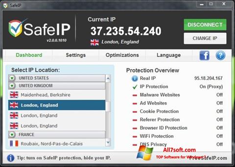צילום מסך SafeIP Windows 7