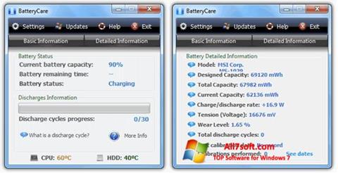 צילום מסך BatteryCare Windows 7