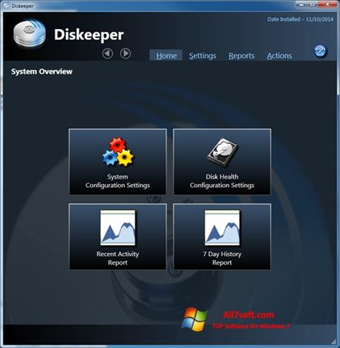 צילום מסך Diskeeper Windows 7