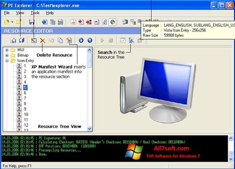 צילום מסך PE Explorer Windows 7