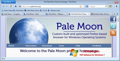 צילום מסך Pale Moon Windows 7