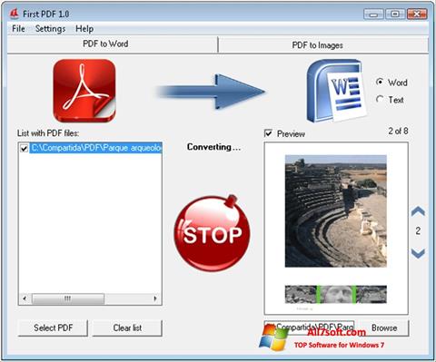 צילום מסך First PDF Windows 7