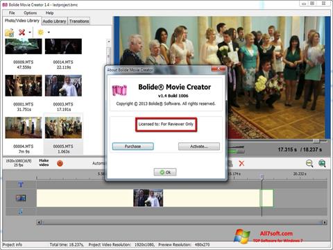 צילום מסך Bolide Movie Creator Windows 7