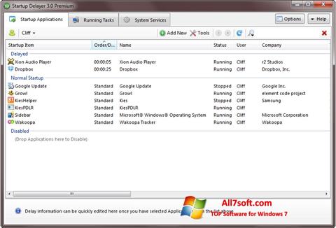 צילום מסך Startup Delayer Windows 7