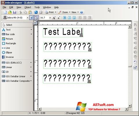 צילום מסך Zebra Designer Windows 7