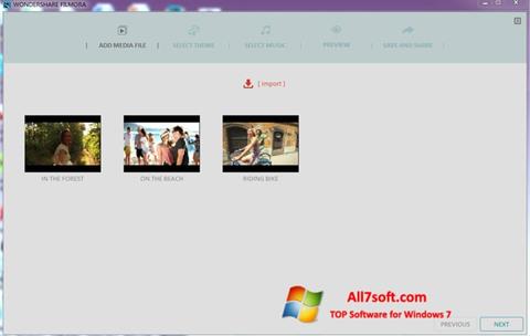 צילום מסך Wondershare Filmora Windows 7