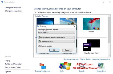 צילום מסך Personalization Panel Windows 7