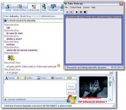 צילום מסך Fake Webcam Windows 7