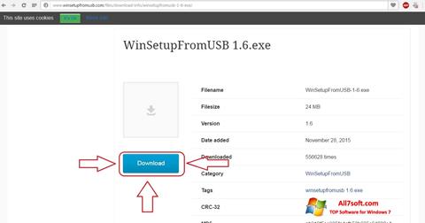צילום מסך WinSetupFromUSB Windows 7