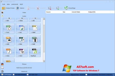 צילום מסך Format Factory Windows 7